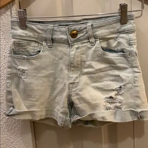 American Eagle Hi-Rise Ripped Jean Shorts